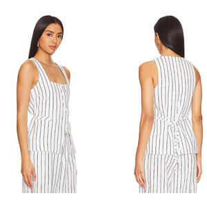 Revolve Faithfull the Brand Maya Vest white and black stripe Size M NWT $159msrp